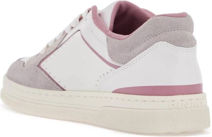 pinko Geperforeerde leren sneakers met Love Birds White Dames