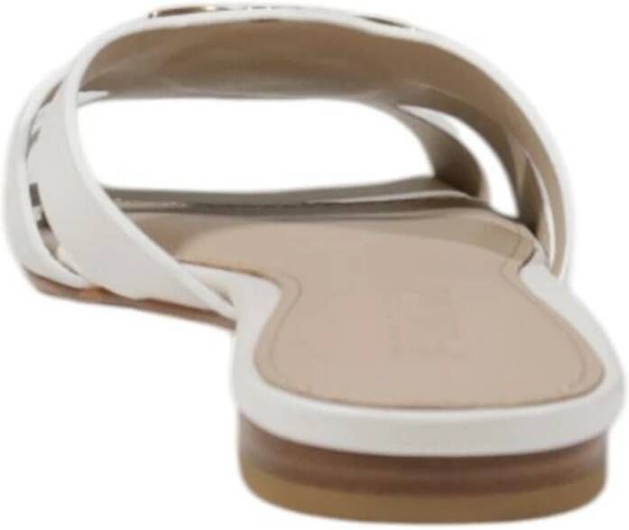 pinko Gevlochten Leren Sandalen White Dames