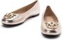 Pinko Gouden Platte Schoenen met Logo Binnenzool Gray Dames - Thumbnail 3