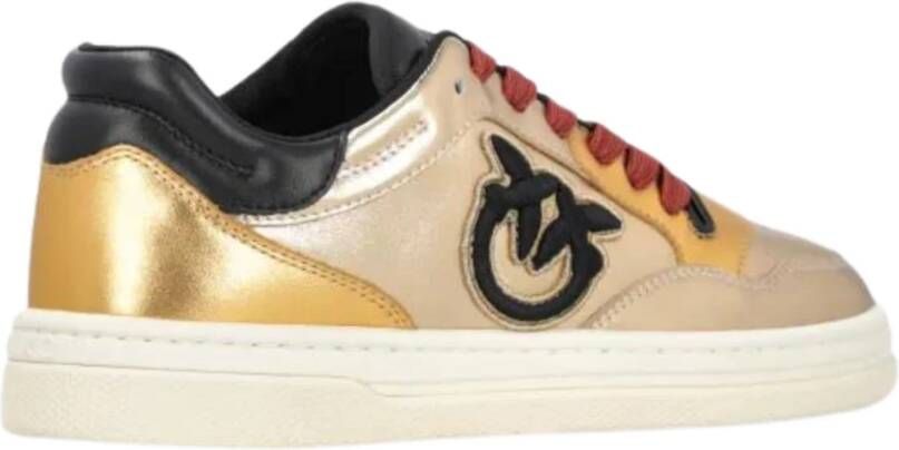 pinko Gouden Platte Sneaker Yellow Dames