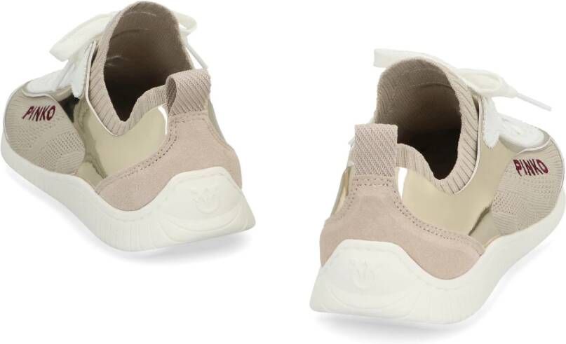 pinko Lage sneakers met suède inzetstukken Beige Dames