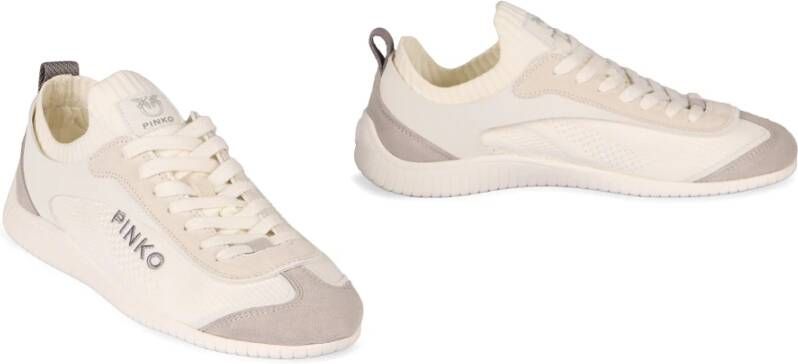 pinko Lage sneakers van stof en leer White Dames