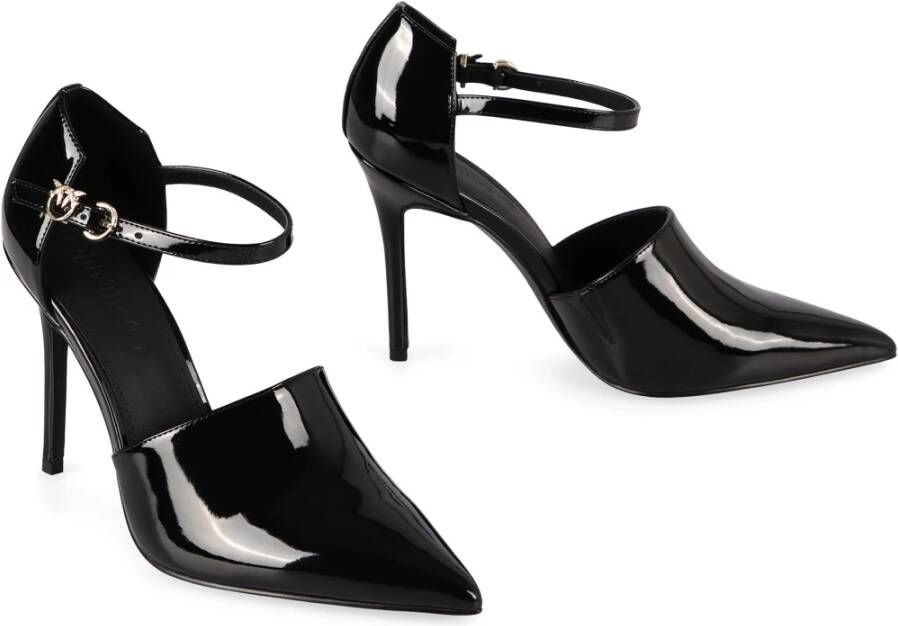 pinko Lakleren Puntige Neus Stiletto Pumps Black Dames