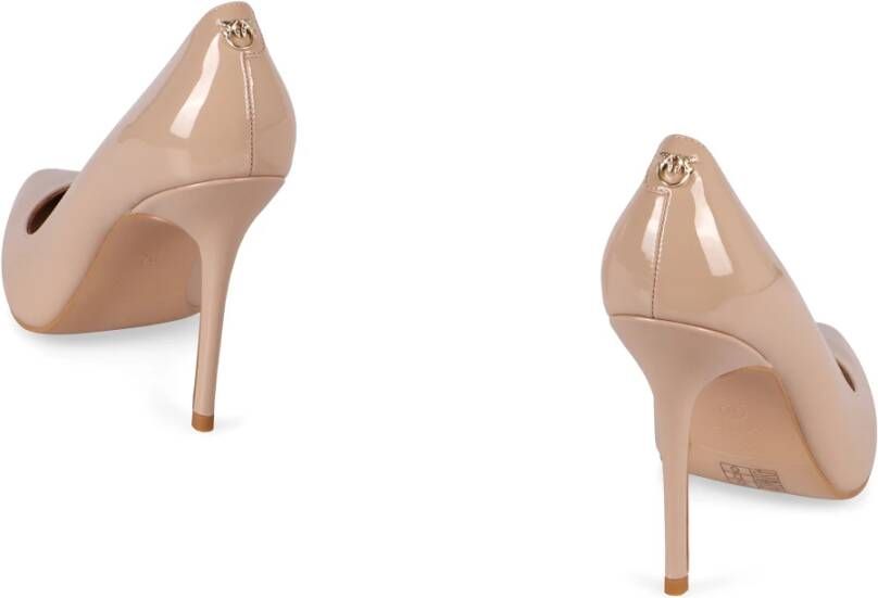 pinko Lakleren Stiletto Pumps Beige Dames