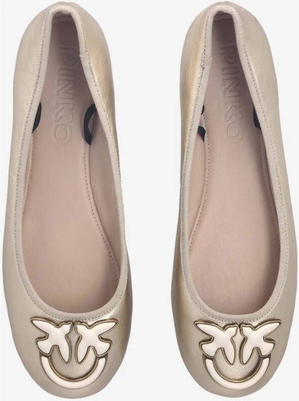 pinko Leren Ballet Flats Love Birds Diamond Gray Dames