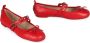 Pinko Leren balletflats met strik aan de voorkant Red Dames - Thumbnail 2