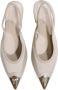 Pinko Leren Dames Sandalen Lente Zomer Collectie Beige Dames - Thumbnail 4