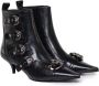 Pinko Leren Platte Schoenen Black Dames - Thumbnail 2