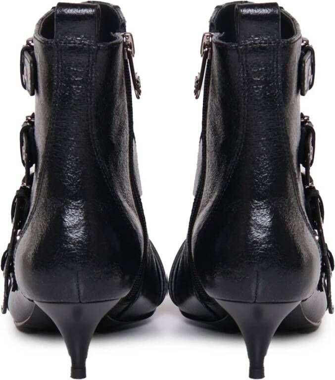 pinko Leren Platte Schoenen Black Dames