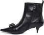 Pinko Leren Platte Schoenen Black Dames - Thumbnail 4