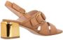 Pinko Leren sandaal met gouden hak Brown Dames - Thumbnail 3