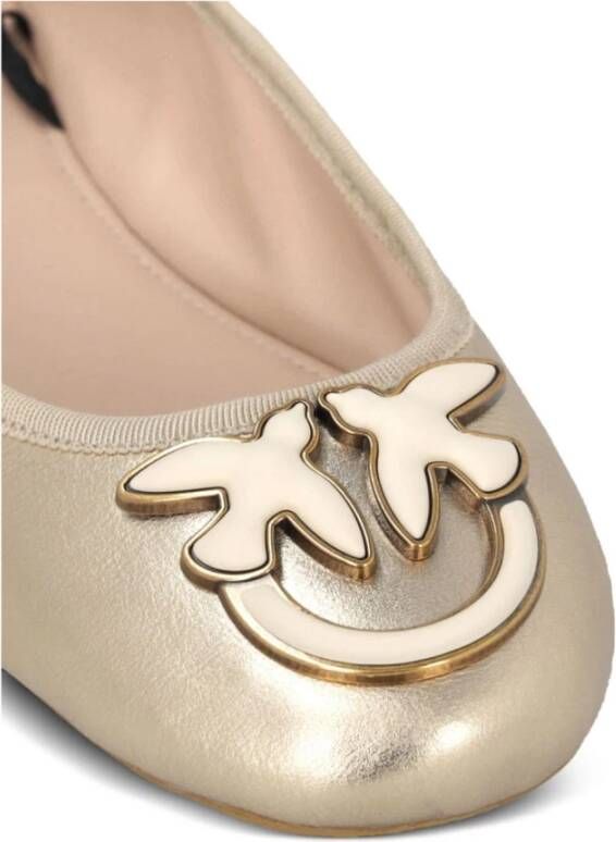 pinko Love Birds Almond Toe Platte Schoenen Beige Dames