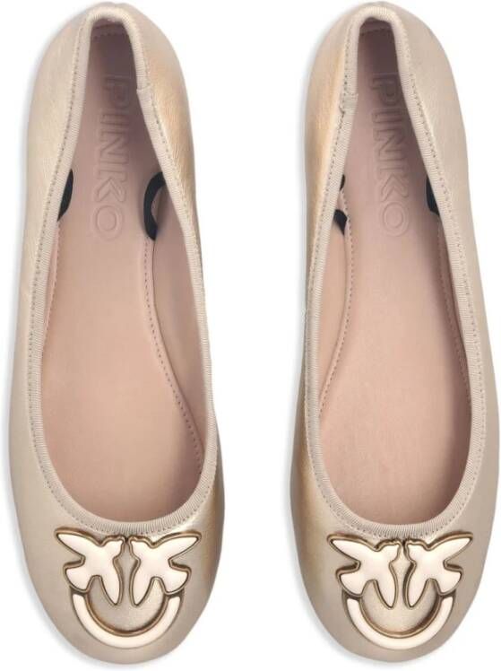 pinko Love Birds Almond Toe Platte Schoenen Beige Dames