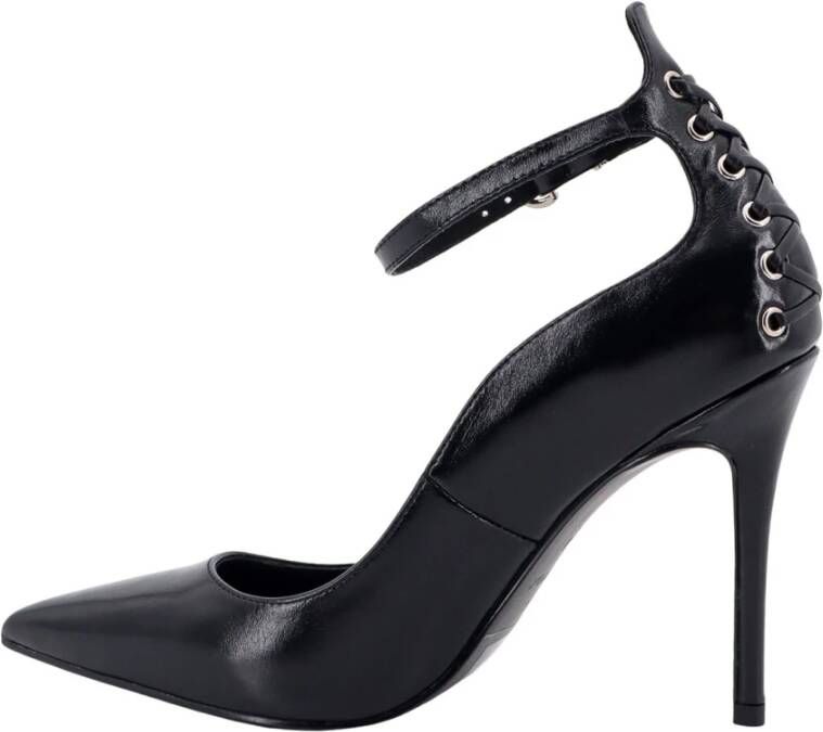 pinko Love Birds Leren Décolleté Stiletto Hak Black Dames