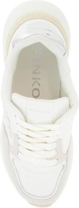 Pinko Love Birds Leren Sneakers met Mesh White Dames