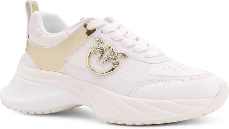 pinko Love Birds Leren Sneakers White Dames