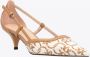 Pinko Love Birds Monogram Jacquard Pumps Beige Dames - Thumbnail 8