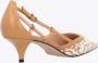 Pinko Love Birds Monogram Jacquard Pumps Beige Dames - Thumbnail 9