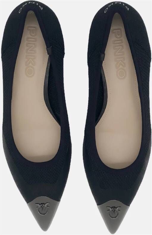 pinko Lurex Gebreide Ballerina Schoenen Black Dames