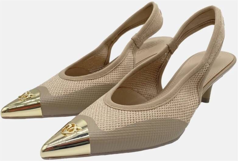 pinko Lurex Gebreide Slingback Schoenen Beige Dames