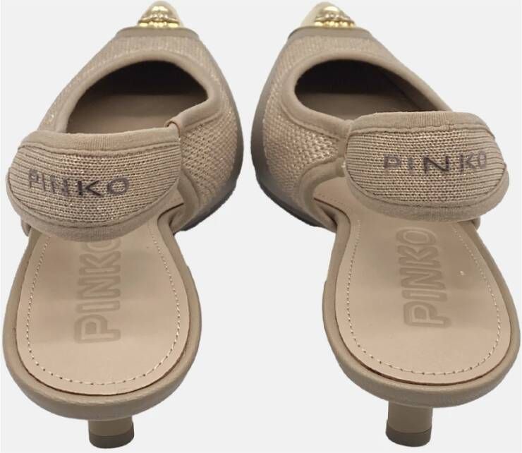 pinko Lurex Gebreide Slingback Schoenen Beige Dames