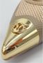 Pinko Lurex Gebreide Slingback Schoenen Beige Dames - Thumbnail 5