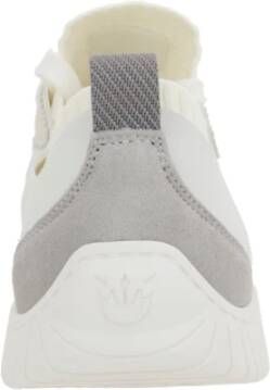 pinko Melk Gebreid en Suède Sneakers White Dames