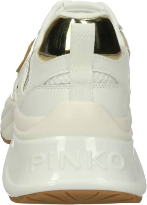 pinko Mesh en leren lage sneakers White Dames