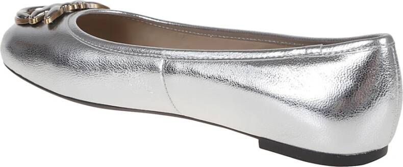 pinko Metallic Ballerina's met Love Birds Logo Gray Dames