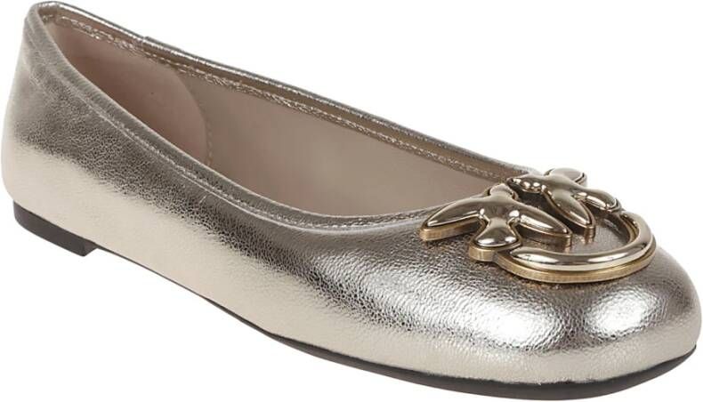 pinko Metallic Ballerina's voor Vrouwen Gray Dames