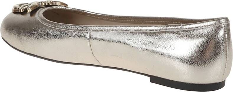 pinko Metallic Ballerina's voor Vrouwen Gray Dames