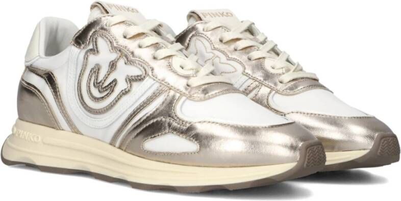 pinko Metallic Gouden Lage Sneakers Multicolor Dames