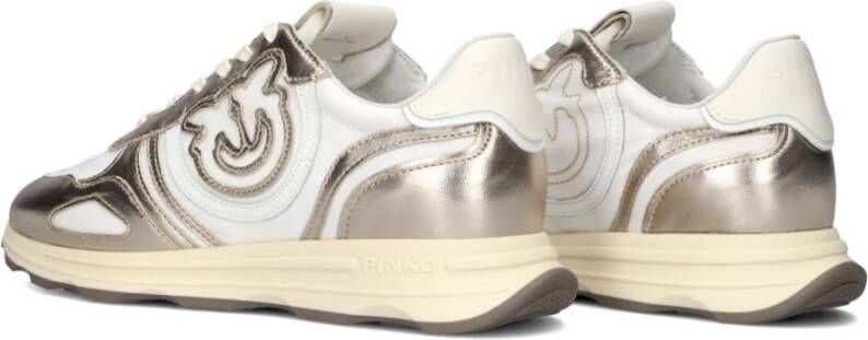 pinko Metallic Gouden Lage Sneakers Multicolor Dames