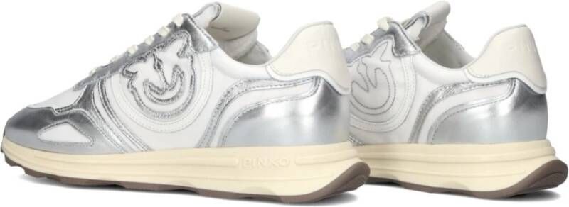 pinko Metallic Zilver Lage Sneakers Gray Dames