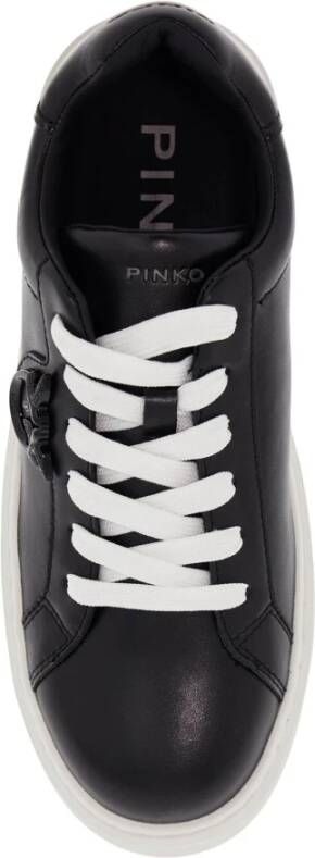 pinko Monogram Detail Platform Sneakers met Love Birds Black Dames