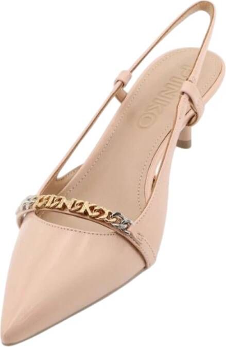 pinko Platte schoenen met elastische tailleband en metalen logo Beige Dames