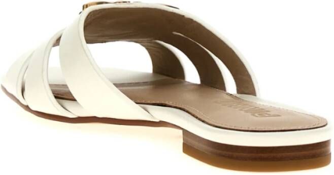 pinko Sandalen met logoplaatje en uitsnijdetail Beige Dames