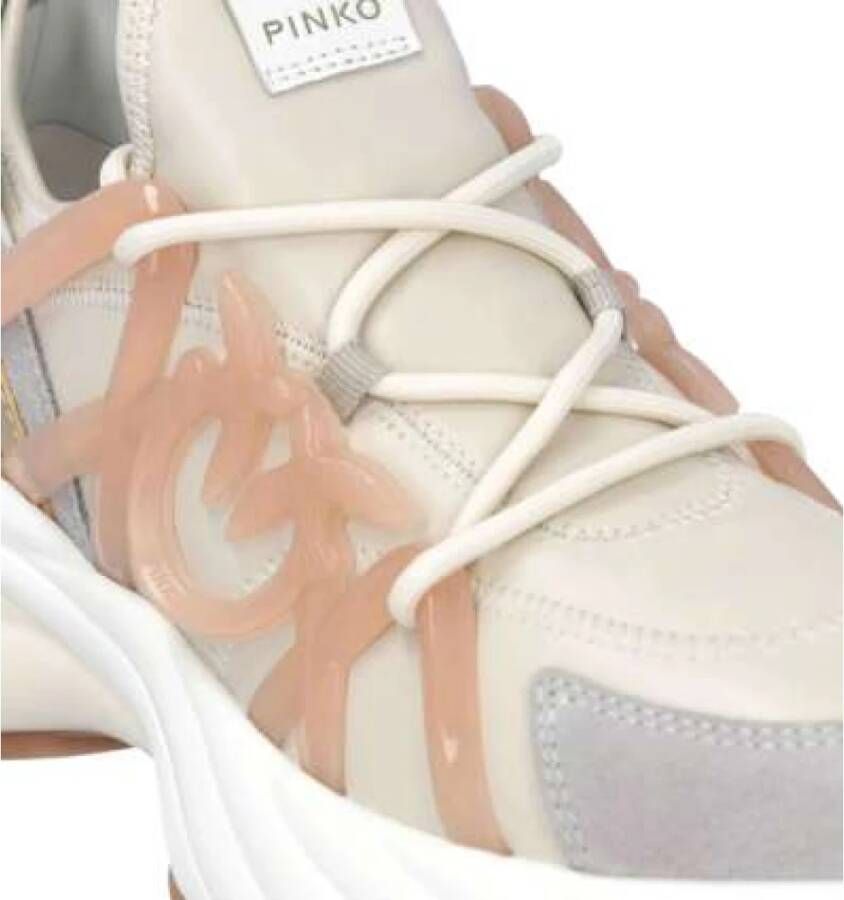 pinko Slip-On Ariel Sneakers Love Birds Detail Beige Dames