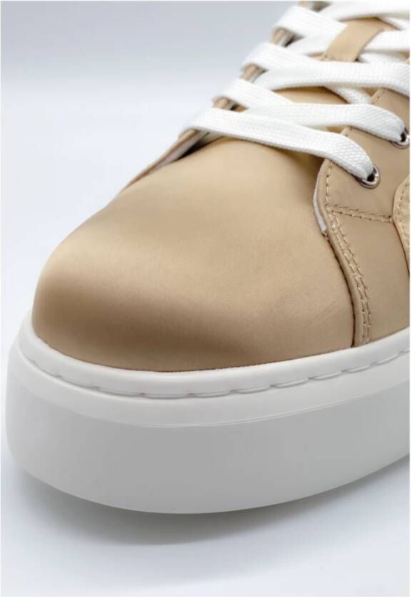 pinko Sneaker in Satin Corda Stijl Beige Dames