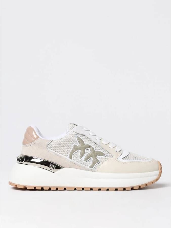 pinko Sneaker van suède en mesh Beige Dames