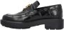 Pinko Zwarte Croco Print Mocassin Schoenen Black Dames - Thumbnail 6