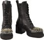 Pinko Leren enkellaars met rubberen zool Black Dames - Thumbnail 2