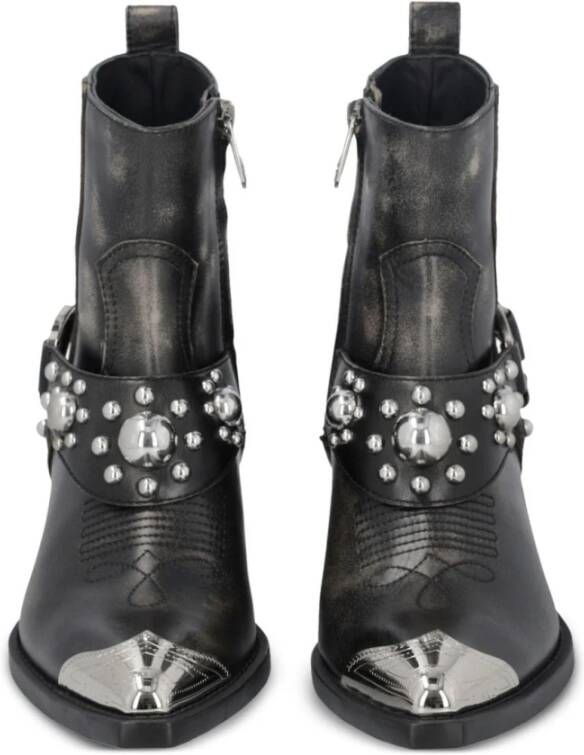 pinko Studded Leren Laarzen Black Dames