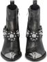 Pinko Studded Zwart Leren Cuban Hak Laarzen Black Dames - Thumbnail 3