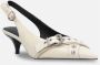 Pinko Studded leren slingback hakken met hartgesp Gray Dames - Thumbnail 2