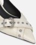 Pinko Studded leren slingback hakken met hartgesp Gray Dames - Thumbnail 4