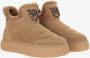 Pinko Suede Enkellaars met Metallic Logo Beige Dames - Thumbnail 2