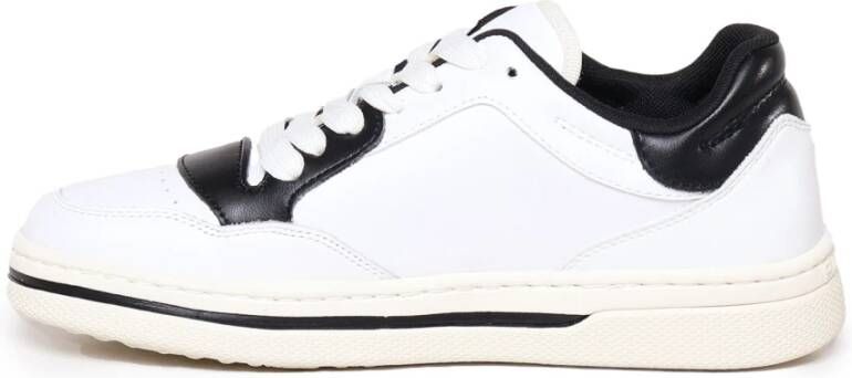 pinko Wit Zwart Leren Sneakers met Logo White Dames