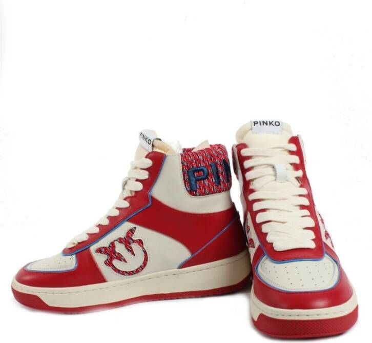 pinko Wit rode sneakers voor dames Red Dames