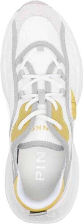 pinko Witte en gele sneakers voor vrouwen White Dames